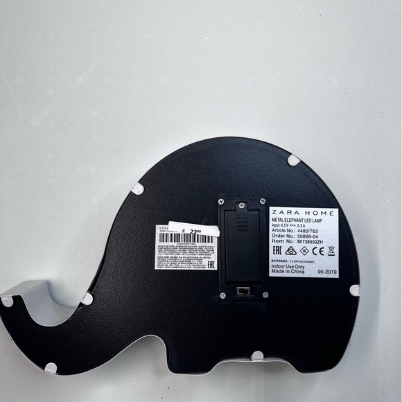NWT Zara Kids White Metal Elephant LED Retro Light Decor - Picture 4 of 5